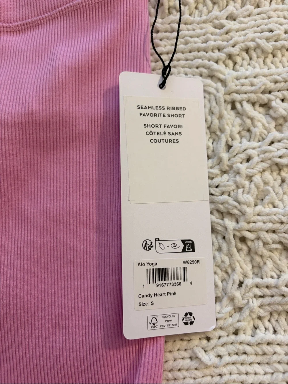 ALO Yoga Ribbed Athletic Shorts in Heart Pink - Picture 6 of 6